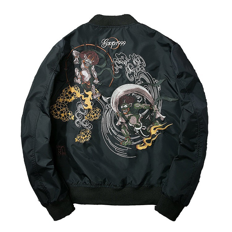 Japanese Tide Embroidery Bomber Jacket