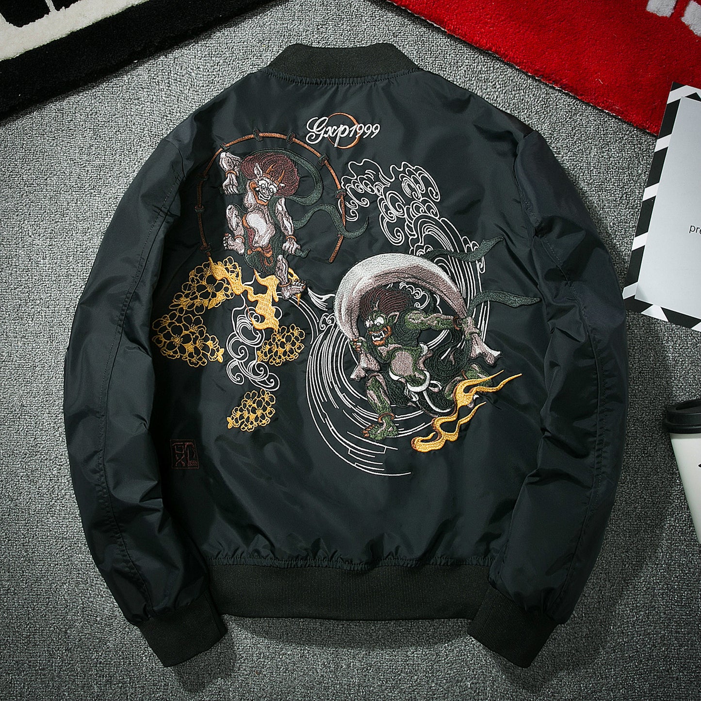 Japanese Tide Embroidery Bomber Jacket